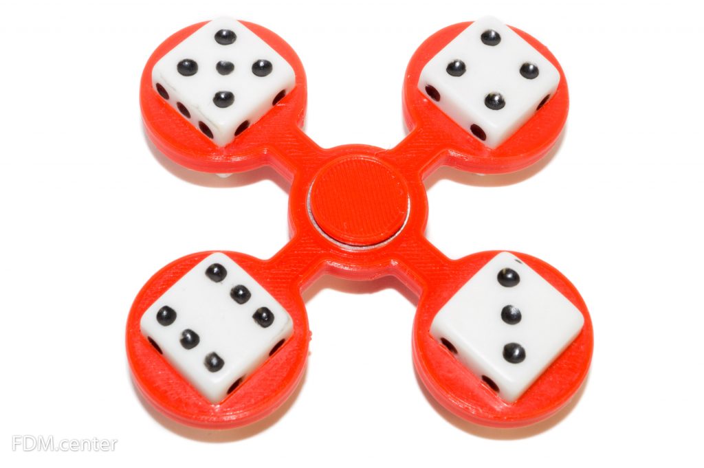 Hand spinner: four dice на 3d принтере