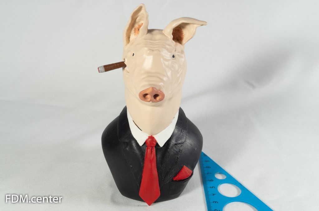 Новогодний сувенир "Свинья с сигарой" 3d печать