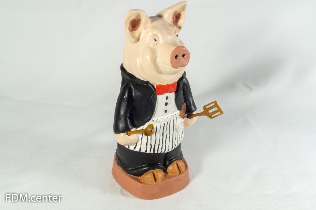 Новогодний сувенир "Свинья повар" 3D печать