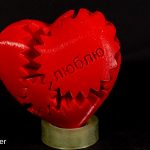 Сердце-шестеренка с надписью 3d печать